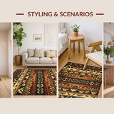 Ultra Soft Area Rug, Non Slip, Stain Resistant, Washable Area Rugs for Living Room, Bedroom, Contemporary Warm Palette Pattern(Brown)