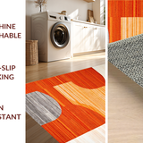 Ultra Soft Area Rug, Non Slip, Stain Resistant, Washable Area Rugs for Living Room, Bedroom, Luxurious Contemporary Geometric Motif(Red)