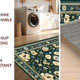 Striking Vintage Floral Elegance(Green)