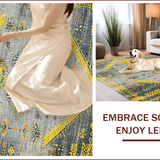 Ultra Soft Area Rug, Non Slip, Stain Resistant, Washable Area Rugs for Living Room, Bedroom, Modern Abstract Yellow Tones(Gray)