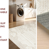 Ultra Soft Area Rug, Non Slip, Stain Resistant, Washable Area Rugs for Living Room, Bedroom, Serene Light Beige Flowing Patterns(Beige)