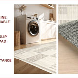 Ultra Soft Area Rug, Non Slip, Stain Resistant, Washable Area Rugs for Living Room, Bedroom, Scandi Inspired Striped Visual Harmony(Beige)