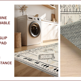 Ultra Soft Area Rug, Non Slip, Stain Resistant, Washable Area Rugs for Living Room, Bedroom, Stylish Rustic Ogee Pattern(Beige)