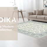 Ultra Soft Area Rug, Non Slip, Stain Resistant, Washable Area Rugs for Living Room, Bedroom, Sleek Geometric Patterns in Grayscale(Beige)