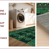 Ultra Soft Area Rug, Non Slip, Stain Resistant, Washable Area Rugs for Living Room, Bedroom, Retro Zodiac Entryway Carpet with Thin Washable Design(Green)