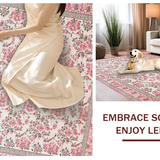 Ultra Soft Area Rug, Non Slip, Stain Resistant, Washable Area Rugs for Living Room, Bedroom, Chic Pastel Floral Swirl(Pink)