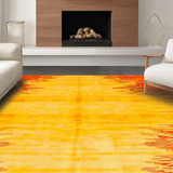 Ultra Soft Area Rug, Non Slip, Stain Resistant, Washable Area Rugs for Living Room, Bedroom, Radiant Colorful Sun Illustration(Yellow)