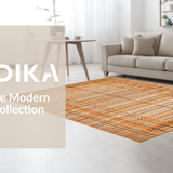 Ultra Soft Area Rug, Non Slip, Stain Resistant, Washable Area Rugs for Living Room, Bedroom, Textured Earthy Braided Aesthetic(Orange)
