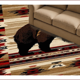Ultra Soft Area Rug, Non Slip, Stain Resistant, Washable Area Rugs for Living Room, Bedroom, Vibrant Red and Brown Ethnic Pattern(Brown)