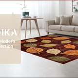 Ultra Soft Area Rug, Non Slip, Stain Resistant, Washable Area Rugs for Living Room, Bedroom, Rustic Autumn Inspired Striped Design(Brown)
