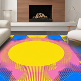Ultra Soft Area Rug, Non Slip, Stain Resistant, Washable Area Rugs for Living Room, Bedroom, Elegant Multicolored Artful Layout(Yellow)