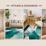 Artistic Low Pile Abstract Composition(Green)