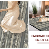 Ultra Soft Area Rug, Non Slip, Stain Resistant, Washable Area Rugs for Living Room, Bedroom, Rustic Geometric Motif with Tassels(Black)