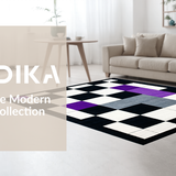 Ultra Soft Area Rug, Non Slip, Stain Resistant, Washable Area Rugs for Living Room, Bedroom, Sophisticated Monochrome Shapes(Black)