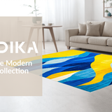 Ultra Soft Area Rug, Non Slip, Stain Resistant, Washable Area Rugs for Living Room, Bedroom, Elegant Colorful Swirl Pattern(Yellow)