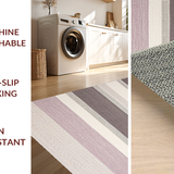 Ultra Soft Area Rug, Non Slip, Stain Resistant, Washable Area Rugs for Living Room, Bedroom, Sleek Minimalist Striped Composition(Gray)