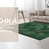 Ultra Soft Area Rug, Non Slip, Stain Resistant, Washable Area Rugs for Living Room, Bedroom, Sophisticated Animal Print Design Element(Green)