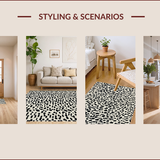 Ultra Soft Area Rug, Non Slip, Stain Resistant, Washable Area Rugs for Living Room, Bedroom, Modern Animal Design Stain-Resistant Narrow Carpet(Beige)