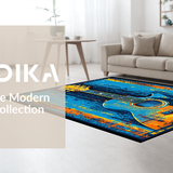 Artistic Round Guitar Motif(Blue)