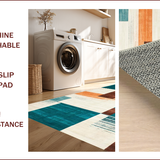 Ultra Soft Area Rug, Non Slip, Stain Resistant, Washable Area Rugs for Living Room, Bedroom, Chic Modern Geometric Touch(Blue)