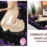 Ultra Soft Area Rug, Non Slip, Stain Resistant, Washable Area Rugs for Living Room, Bedroom, Cosmic Whimsical Star Motif(Purple)