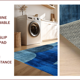 Ultra Soft Area Rug, Non Slip, Stain Resistant, Washable Area Rugs for Living Room, Bedroom, Boho Abstract Non-Slip Bedroom Rug(Blue)