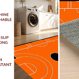 Ultra Soft Area Rug, Non Slip, Stain Resistant, Washable Area Rugs for Living Room, Bedroom, Energetic Orange and Black Design(Orange)