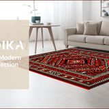 Ultra Soft Area Rug, Non Slip, Stain Resistant, Washable Area Rugs for Living Room, Bedroom, Distressed Tribal Red Dining Room Non-Slip Rug(Red)