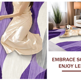 Ultra Soft Area Rug, Non Slip, Stain Resistant, Washable Area Rugs for Living Room, Bedroom, Contemporary Chic Geometric Fusion(Purple)
