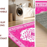 Ultra Soft Area Rug, Non Slip, Stain Resistant, Washable Area Rugs for Living Room, Bedroom, Lively Soft Pink Whirl Patterns(Pink)