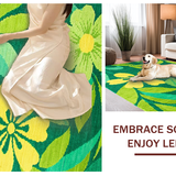 Ultra Soft Area Rug, Non Slip, Stain Resistant, Washable Area Rugs for Living Room, Bedroom, Bright Green Organic Form(Green)
