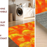 Ultra Soft Area Rug, Non Slip, Stain Resistant, Washable Area Rugs for Living Room, Bedroom, Dynamic Curvilinear Motif(Orange)