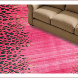 Ultra Soft Area Rug, Non Slip, Stain Resistant, Washable Area Rugs for Living Room, Bedroom, Vibrant Animal Print Aesthetic(Pink)
