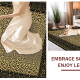 Ultra Soft Area Rug, Non Slip, Stain Resistant, Washable Area Rugs for Living Room, Bedroom, Stylish Jungle Inspired Aesthetic(Beige)