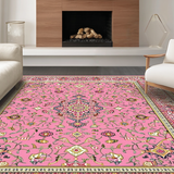 Ultra Soft Area Rug, Non Slip, Stain Resistant, Washable Area Rugs for Living Room, Bedroom, Artistic Pink Abstract Design(Pink)