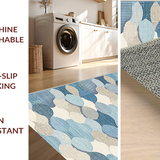 Ultra Soft Area Rug, Non Slip, Stain Resistant, Washable Area Rugs for Living Room, Bedroom, Unique Handcrafted Boho Elegance(Blue)