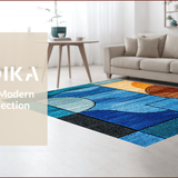 Ultra Soft Area Rug, Non Slip, Stain Resistant, Washable Area Rugs for Living Room, Bedroom, Artistic Hole Design Bedroom Plush Area Rug(Blue)