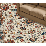 Ultra Soft Area Rug, Non Slip, Stain Resistant, Washable Area Rugs for Living Room, Bedroom, Rustic Retro Leafy Design(Beige)