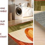 Ultra Soft Area Rug, Non Slip, Stain Resistant, Washable Area Rugs for Living Room, Bedroom, Chic Geometric Soft Textures(Orange)
