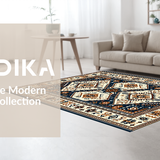 Ultra Soft Area Rug, Non Slip, Stain Resistant, Washable Area Rugs for Living Room, Bedroom, Rustic Geometric Medallion Aesthetic(Beige)