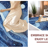 Ultra Soft Area Rug, Non Slip, Stain Resistant, Washable Area Rugs for Living Room, Bedroom, Mythical Sea Monster Rug With Swirling Tentacle Artwork Design(Blue)