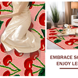 Ultra Soft Area Rug, Non Slip, Stain Resistant, Washable Area Rugs for Living Room, Bedroom, Charming Red and Green Theme(Red)
