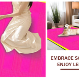 Ultra Soft Area Rug, Non Slip, Stain Resistant, Washable Area Rugs for Living Room, Bedroom, Whimsical Eighties Geometric Flair(Pink)