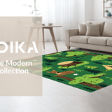 Ultra Soft Area Rug, Non Slip, Stain Resistant, Washable Area Rugs for Living Room, Bedroom, Dynamic Scenic Mountain Landscape(Green)