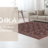 Ultra Soft Area Rug, Non Slip, Stain Resistant, Washable Area Rugs for Living Room, Bedroom, Rustic Octagonal Textured Design(Red)