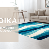 Ultra Soft Area Rug, Non Slip, Stain Resistant, Washable Area Rugs for Living Room, Bedroom, Rustic Beach Scene Motif(Blue)