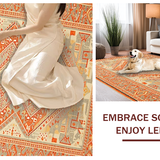 Ultra Soft Area Rug, Non Slip, Stain Resistant, Washable Area Rugs for Living Room, Bedroom, Chic Monochrome Diamond Pattern(Orange)