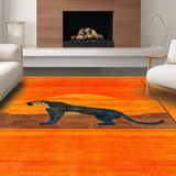 Ultra Soft Area Rug, Non Slip, Stain Resistant, Washable Area Rugs for Living Room, Bedroom, Lively Exotic Pattern Fusion(Orange)