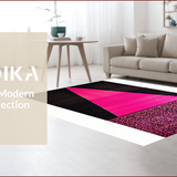 Ultra Soft Area Rug, Non Slip, Stain Resistant, Washable Area Rugs for Living Room, Bedroom, Contemporary Soft Abstract Motif(Black)
