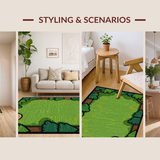 Ultra Soft Area Rug, Non Slip, Stain Resistant, Washable Area Rugs for Living Room, Bedroom, Colorful Woodland Creature Design(Green)